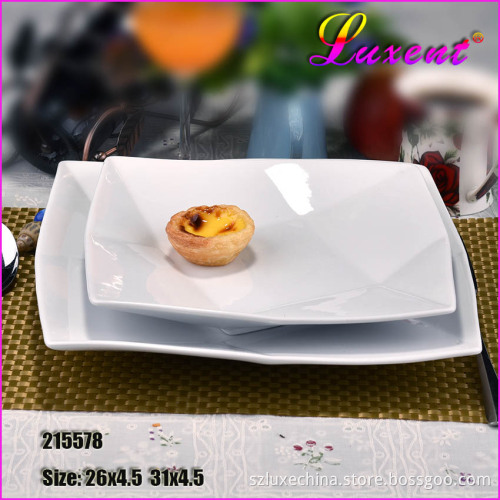 cheap square shape white porcelain dinner plate for restaurant,hotel,home